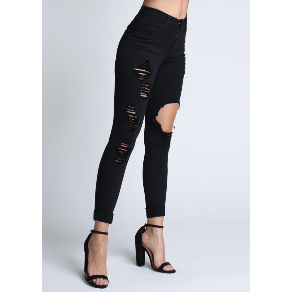 Vibrant MIU skinny high waist distressed jeans NWT - Picture 3 of 9